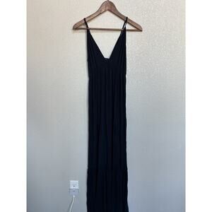 NEW Anthropologie Favorite Daughter Blue Maxi dress Small satin bow vneck boho
